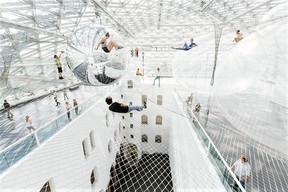 The elaborate art installation In Orbit, by Argentine artist Tomas Saraceno, is meant to be experienced as well as admired.