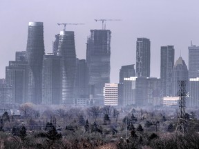 A view of downtown Mississauga in April 2022. The city is Canada's seventh largest municipality.