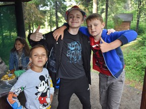 Ukrainian children at camp.