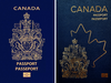 The old and new Canadian passport covers