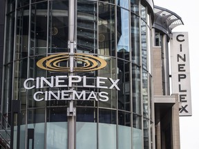 A Cineplex Odeon Theatre is shown in Toronto on December 16, 2019. Cineplex Inc. saw its first-quarter loss narrow compared with a year ago as its revenue increased nearly 50 per cent. THE&ampnbsp;CANADIAN PRESS/Aaron Vincent Elkaim