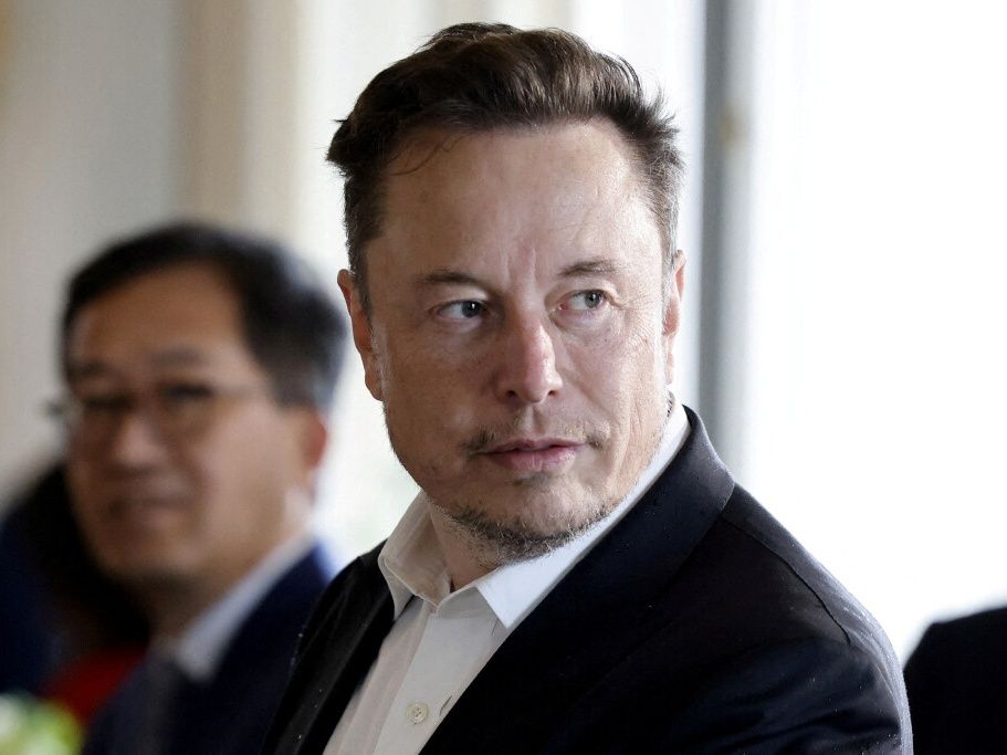 SpaceX, Twitter and Tesla CEO Elon Musk looks on as he attends a roundtable during the 6th edition of the 
