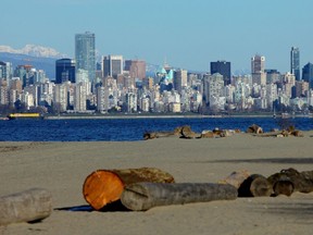 A general view of the Vancouver skyline across English Bay March 10, 2009 in Vancouver, Canada.