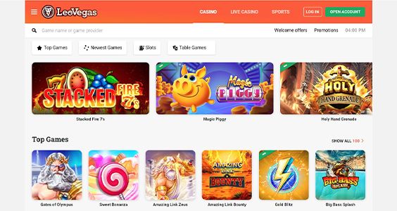 Screenshot of LeoVegas online casino