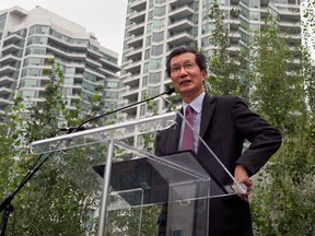 Michael Chan at an announcement in 2013