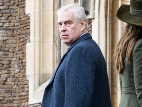 Prince Andrew, Duke of York attends the Christmas Day service Sept 2022