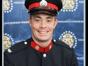 Sgt. Andrew Harnett of the Calgary Police Service is shown in an undated handout image provided by the police service. An Alberta judge ruled that a young man convicted of manslaughter in the hit-and-run death of Sgt. Harnett will face an adult sentence.