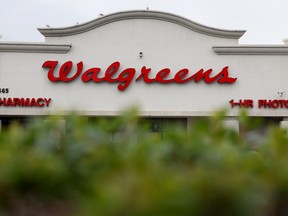 A sign is posted in front of a Walgreens store on March 09, 2023 in El Cerrito, California.