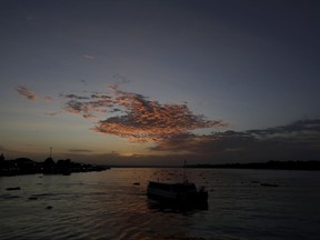 FILE - A passenger boat departs from the port city of Breves, located on the island of Marajo, Para state, on the mouth of the Amazon river, Brazil, Thursday, Dec. 3, 2020. Brazil's environmental regulator refused on Wednesday, MAy 17, 2023, to grant a license for a controversial offshore oil drilling project near the mouth of the Amazon River, prompting celebration from environmentalists who had warned of its potential impact.