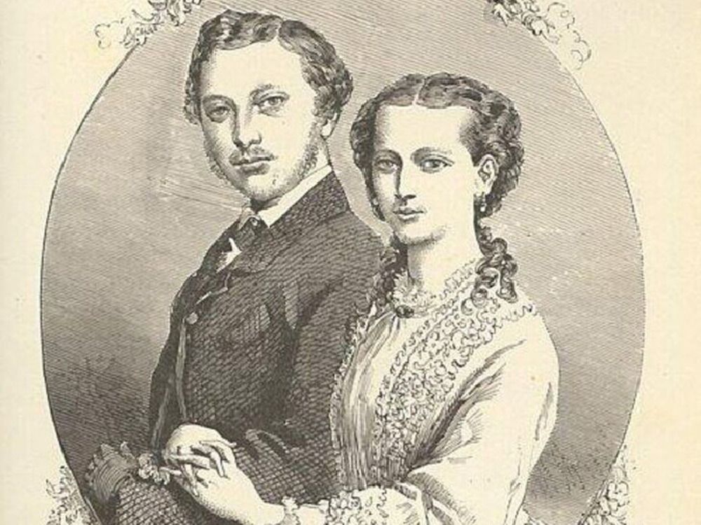 Prince Albert Edward married Alexandra, eldest daughter of Prince Christian, of Denmark, as seen in this bookplate.