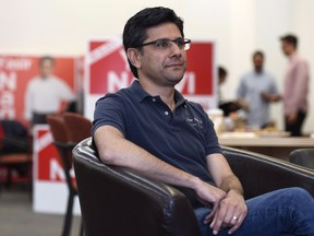 Ottawa Centre Liberal candidate Yasir Naqvi is photographed in his campaign office in Ottawa on Thursday, May 24, 2018.