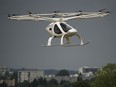 The Volocopter 2X, an electric vertical takeoff and landing multicopter