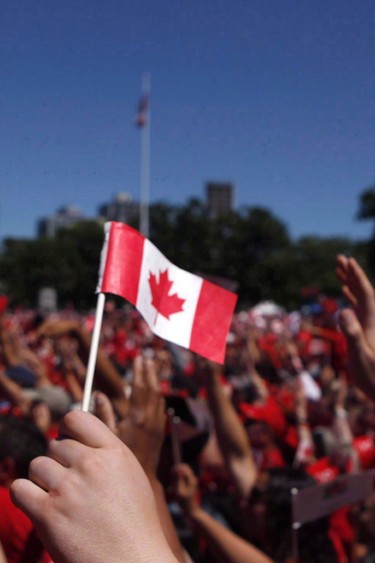 People celebrate Canada Day.
