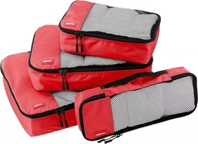 Amazon Basics 4 Piece Packing Travel Organizer Cubes Set