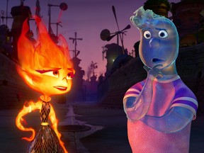Scene from Elemental, a Pixar movie.