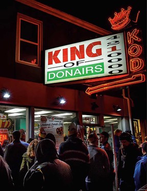People lining up in front of King of Donair