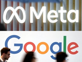 Meta and Google signs.