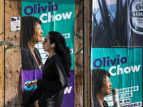 Posters for Toronto Mayoral candidate Olivia Chow.