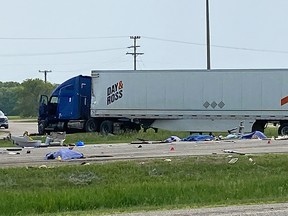 A crash on the Trans-Canada Highway in Manitoba.