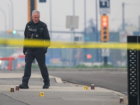 A police officer at a crime scene