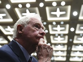 David Johnston, Independent Special Rapporteur on Foreign Interference, appears as a witness at the Procedure and House Affairs Committee on Parliament Hill in Ottawa on Tuesday, June 6, 2023.