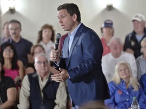 Florida Gov. Ron DeSantis, a Republican presidential candidate, speaks during a town hall event in Hollis, N.H., Tuesday, June 27, 2023.