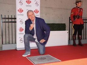 Bret "Hitman" Hart, Canadian pro wrestling legend, poses for a photograph during Canada's Walk of Fame sidewalk star unveiling in Toronto on Friday, May 26, 2023. Hart trained and wrestled with the Iron Sheik, who died Wednesday at age 81.