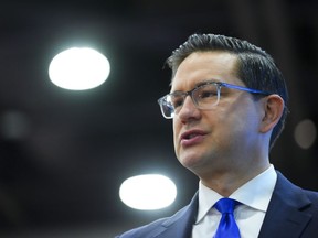 Conservative Leader Pierre Poilievre takes part in the National Prayer Breakfast in Ottawa on Tuesday, May 30, 2023. Conservative Leader Pierre Poilievre is wishing LGBTQ people a happy Pride Month, saying it marks a symbol for freedom, but he has not specified whether he'll be seen at any Pride events.