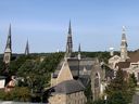 Spires of downtown Brockville, where Jason Redmond served as an OPP officer and was eventually convicted of serious crimes, including sexual assault.