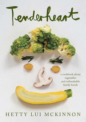 The book cover for Tenderheart featuing a smiley face made out of raw vegetables