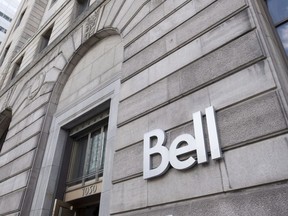 The Bell Canada logo is seen in Montreal, Tuesday, June 21, 2016. BCE Inc. announced Wednesday that it is cutting 1,300 positions, around three per cent of its workforce, and closing or selling nine radio stations as the company plans to "significantly adapt" how it delivers the news.