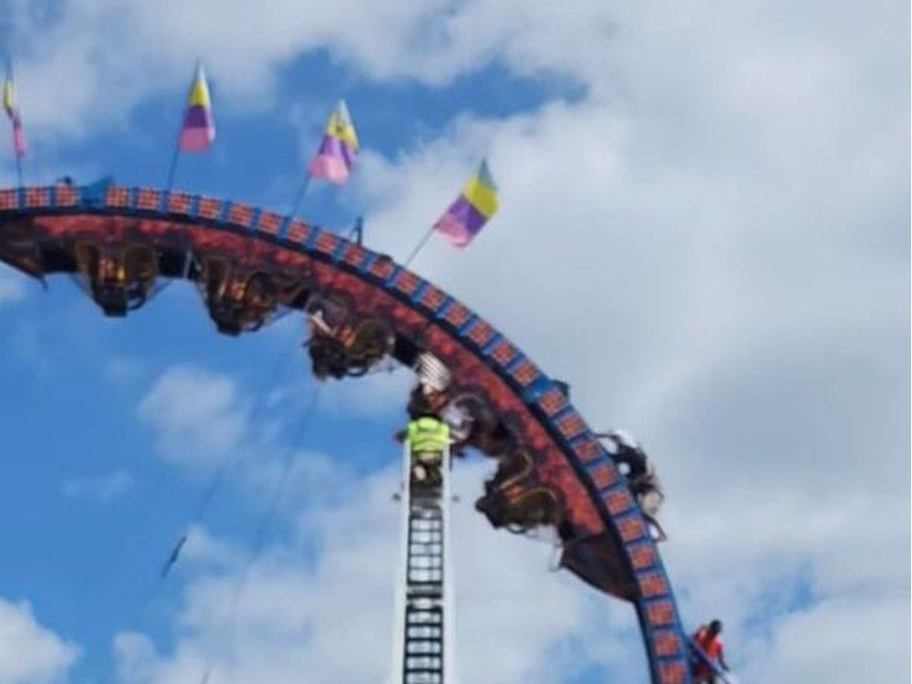 Roller coaster riders in Crandon, Wis., were stuck upside down for