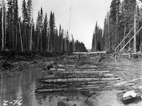 Construction of the Alaska Highway in 1942