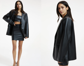 Good American Faux Leather Blazer