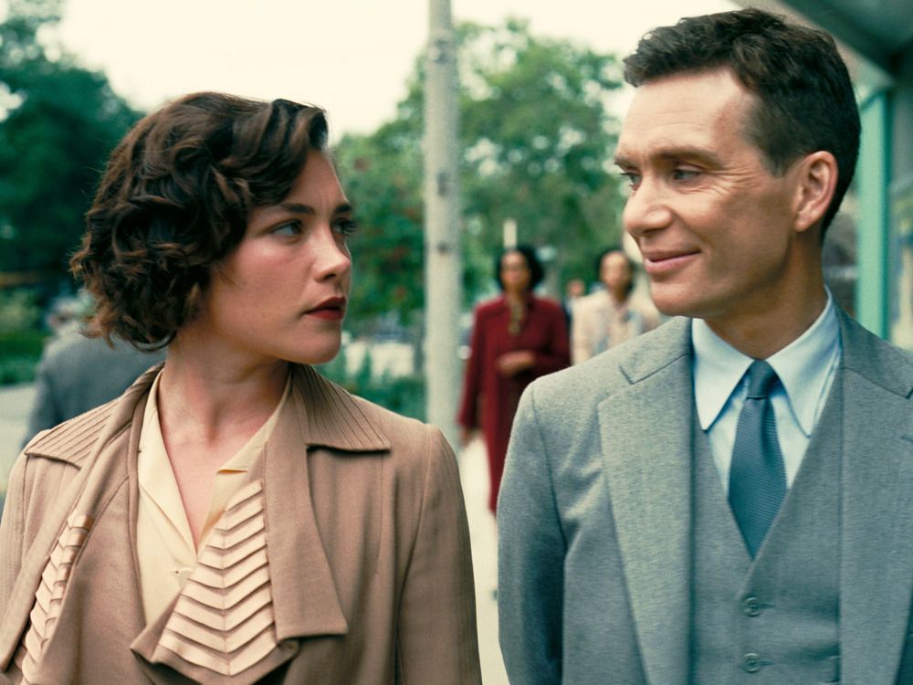Florence Pugh and Cillian Murphy in Oppenheimer.