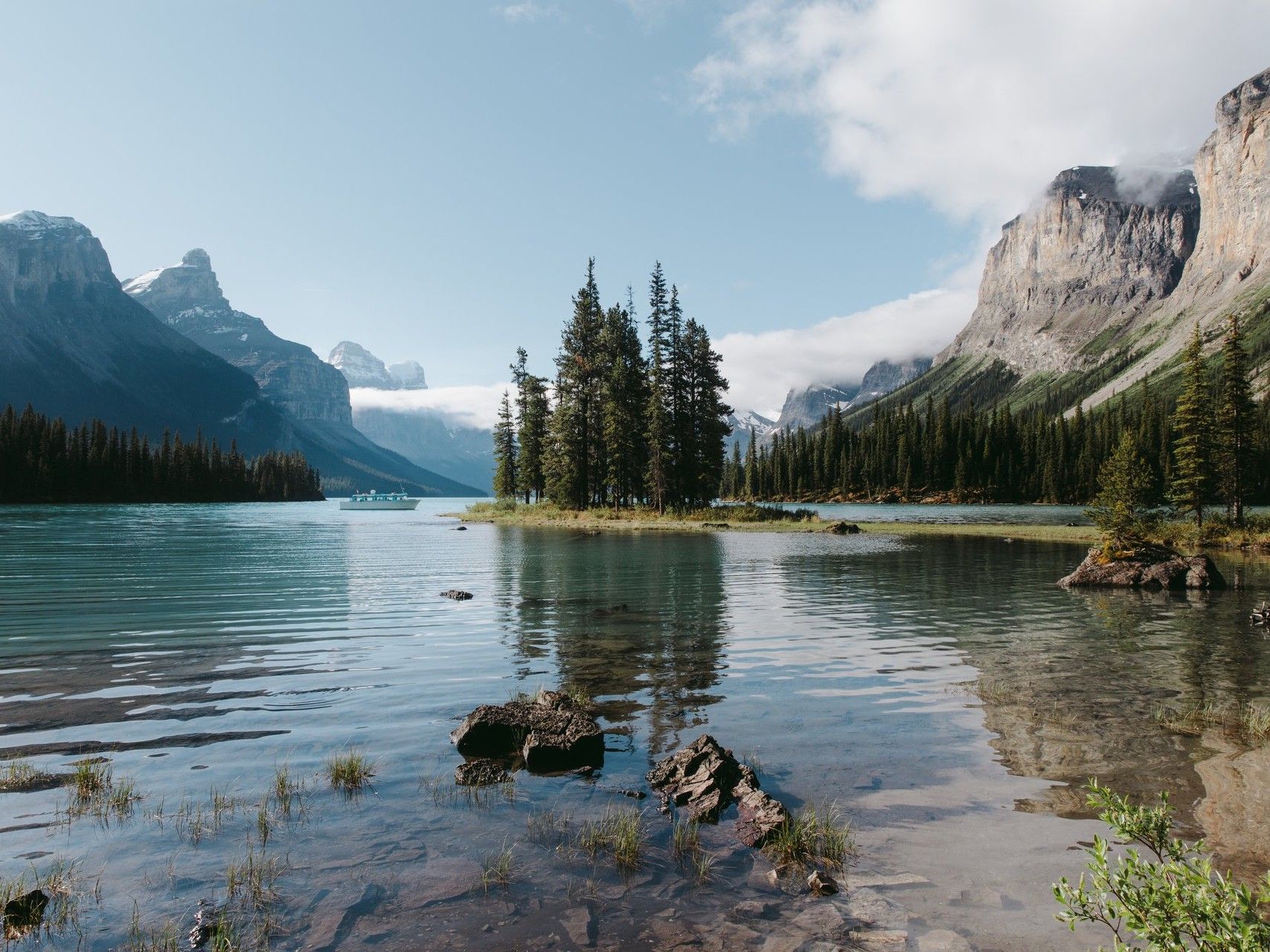 Maligne Lake outside Jasper in the Rockies