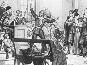Painting depicting Salem witch trials