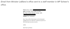 Email screen shot