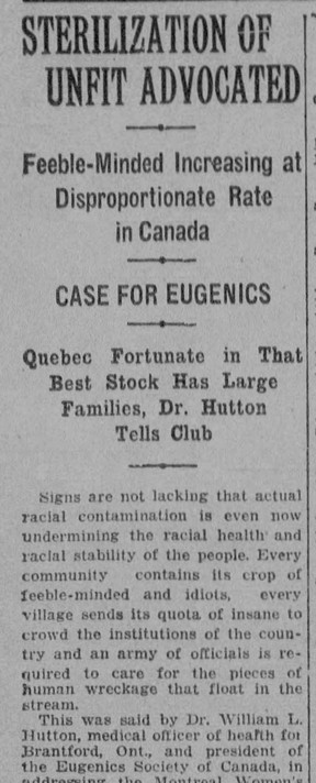 1933 article warning of racial contamination.