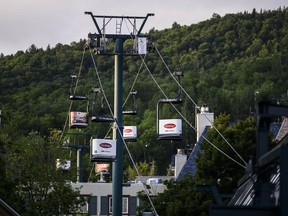 A chairlift is seen at Mont Tremblant resort in Mont-Tremblant, Que., on Sunday, July 16, 2023.