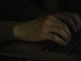 Hands typing