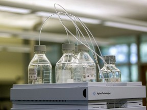 FILE - Equipment used to test for perfluoroalkyl and polyfluoroalkyl substances, known collectively as PFAS, in drinking water is seen at Trident Laboratories in Holland, Mich., June 18, 2018. Drinking water from nearly half of U.S. faucets likely contains "forever chemicals" linked to kidney cancer and other health problems, according to a government study released Wednesday, July 5, 2023.