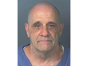 This photo released by the Hernando County Sheriff's Office, shows Jeffrey Norman Crum, Wednesday, July 27, 2023, after his arrest. Crum, 61, who is already in prison serving a life sentence for sexual battery convictions, has been identified from DNA in the death of 12-year-old Jennifer Odom in 1993. (Hernando County Sheriff's Office via AP)
