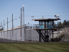An outside view of a prison.