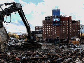 Demolition of the former Montreal Children's Hospital in 2017. The MUHC finalized the sale for $25 million — about half of the $49 million municipal valuation.
