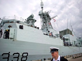 A 2014 file photo of HMCS Winnipeg dockside in Vancouver.