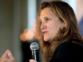 Chrystia Freeland, seen here at an event in Edmonton this month.