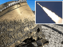 A piece of space junk that washed up on an Australian beach, and the  rocket suspected of being the source.