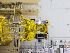 Technicians prepare Luna-25 for launch