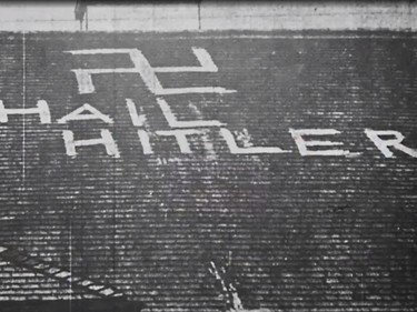 Swastika painted at Christie Pits, 1933